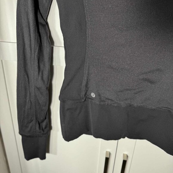 Lululemon athletica reversable Sweater Zipper hoodie pockets Black Size 6 - Picture 7 of 11
